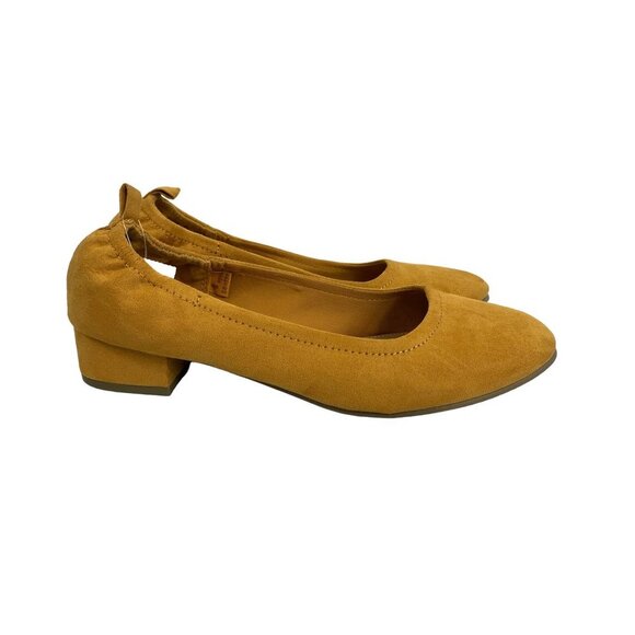 Brash Women's Mustard Yellow Low Heels - Picture 3 of 7